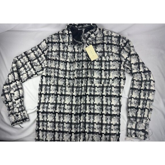 NWT MNML - Heavy WOVEN YARN Patchwork Mens M - Flannel Shirt Jacket - Picture 3 of 8